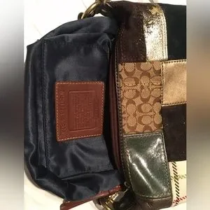 美品✨COACH Patchwork Accessory Pouch 40928 Coach | Bags | Coach Patchwork Holiday Baguette Pouch Hobo